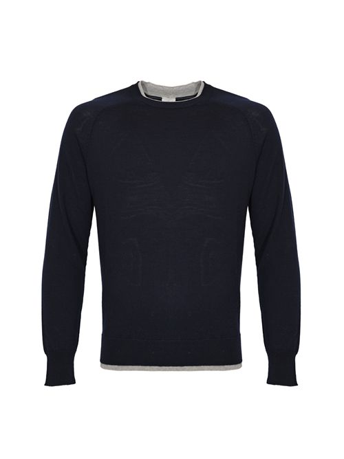 Maglia in lana vergine Blu e grigio Eleventy | L76MAGL79 MAG0L02911-13